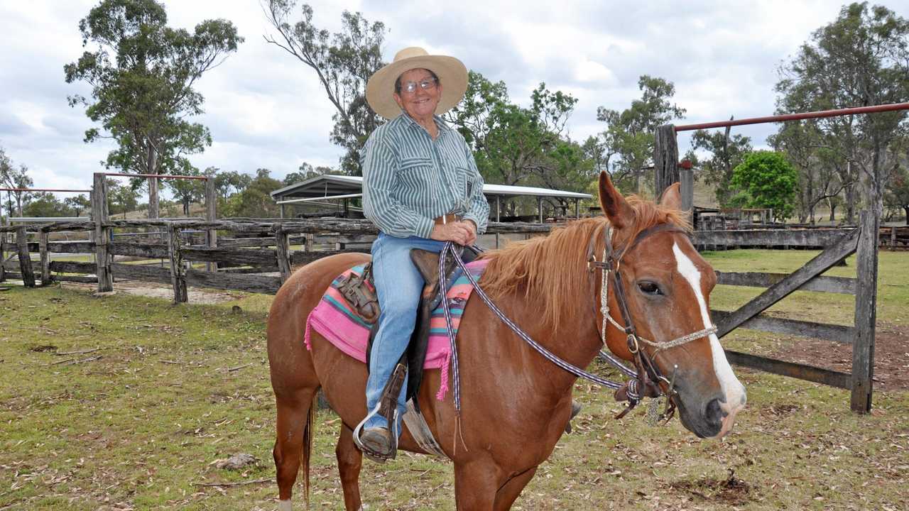 Girlie was still hard at work this week, mustering and branding her award-winning cattle at Malakoff. Picture: Mackenzie Colahan