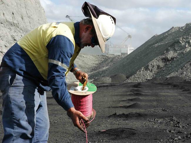 Undated : Generic photo of man blasting at Mt Isa, for story on Orica dynamite company.