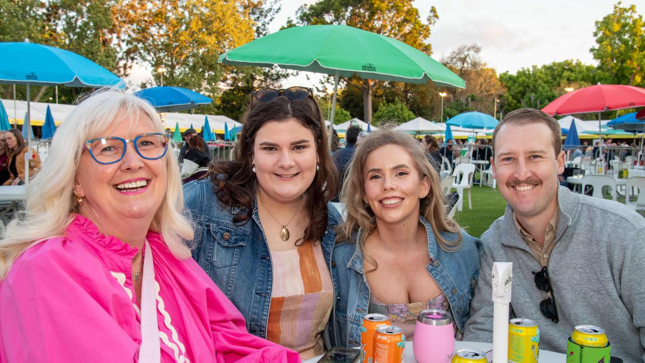 (From left) Richelle Nash-Kennedy, Arabella Gourlay, Cassidy Wilson and Jack Erbacher. Toowoomba Carnival of Flowers Festival of Food and Wine. Friday, September 13, 2024. Picture: Nev Madsen