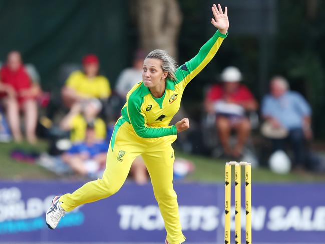 Sending one down for Australia v Sri Lanka in a one-day match earlier this month. Picture: Getty Images