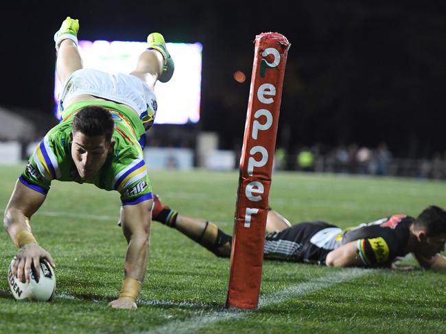 Nick Cotric has scored 16 tries already for the Raiders. Picture: AAP