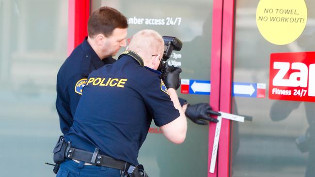 Police investigate a "random" knife attack at Zap Fitness in Kings Meadows. Picture: PATRICK GEE