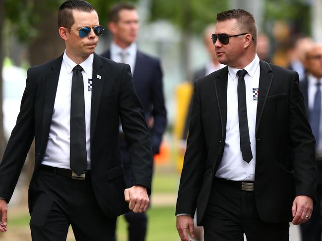 Mourners dressed in traditional black attend the farewell. Picture: Michael Dodge/Getty