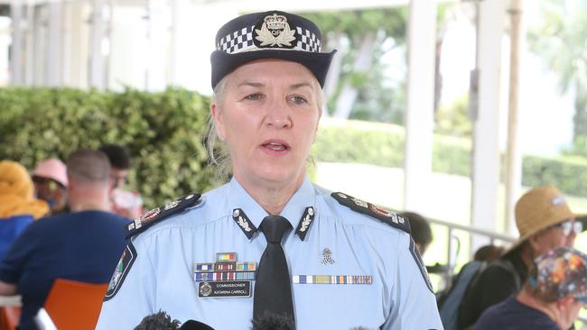 Police Commissioner Katarina Carroll on the Gold Coast on Sunday. Picture: Richard Gosling