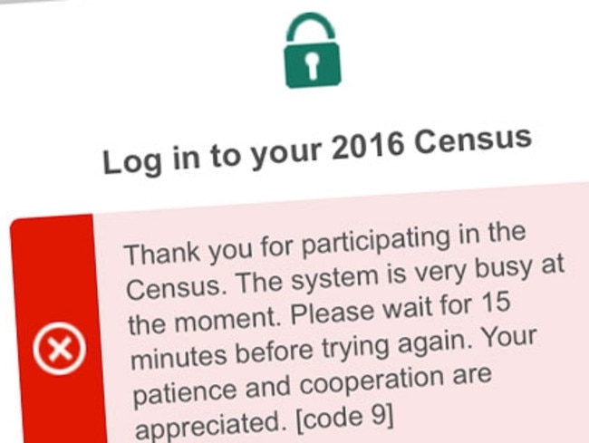 The 2016 census message you might get logging onto your mobile.