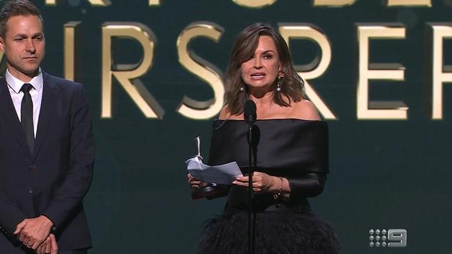 Lisa Wilkinson accepts a 2022 Logie Award. Picture: Channel 9