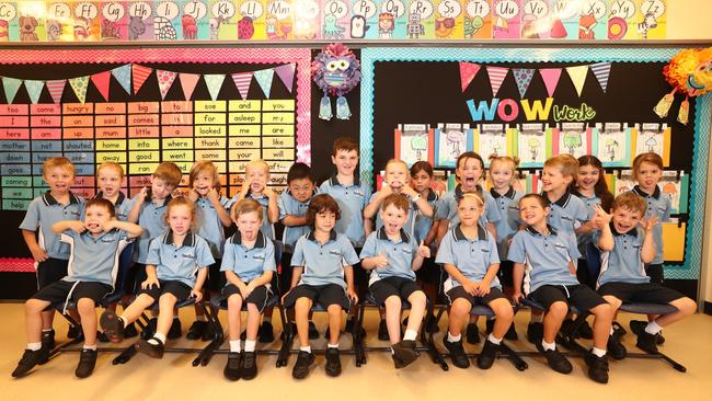 MFY21 - Highland Reserve State School Class D. PREP D BACK ROW (L-R): Hudson Clark, Willow Caterson, Ryan Lornie, Henry Geraghty, Aidan Siebler, Asher Liu, Saxon Bernoth, Skyla Ward, Khyla Garofano, Kenzie Clarke, Billy Griggs, Corey Pritchard, Aria Canale FRONT ROW (L-R): Oliver Dickman, Savannah Reimers, Jude Faulkner, Bohdi Owen, Caius Middleton, Gabriella Ploscar, Miguel Richards, Dylan Pallett Photograph : Jason O'Brien