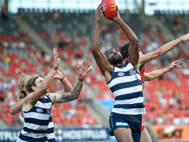 Sent to defence this year, Ratugolea has been a bright point for the Cats. Picture: Matt Roberts/AFL Photos/Getty Images