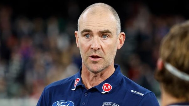 Geelong Cats assistant coach Steven King was rushed to hospital on Friday morning. Picture: Dylan Burns/AFL Photos