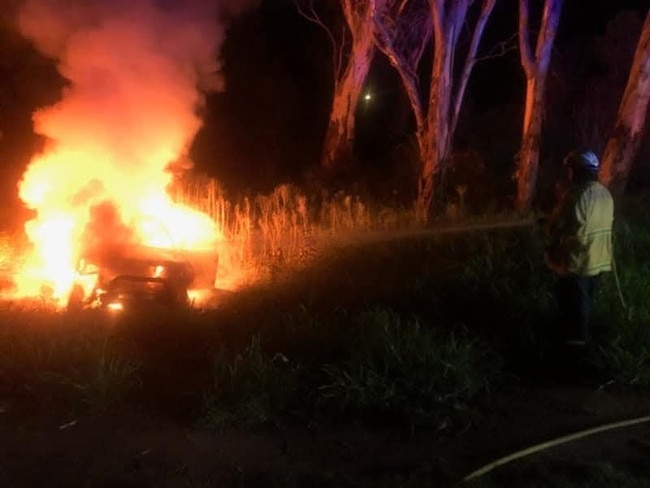 Fireys were able to put out the reported car on fire this week. (Photo: Facebook/ Goondiwindi Notice Board)