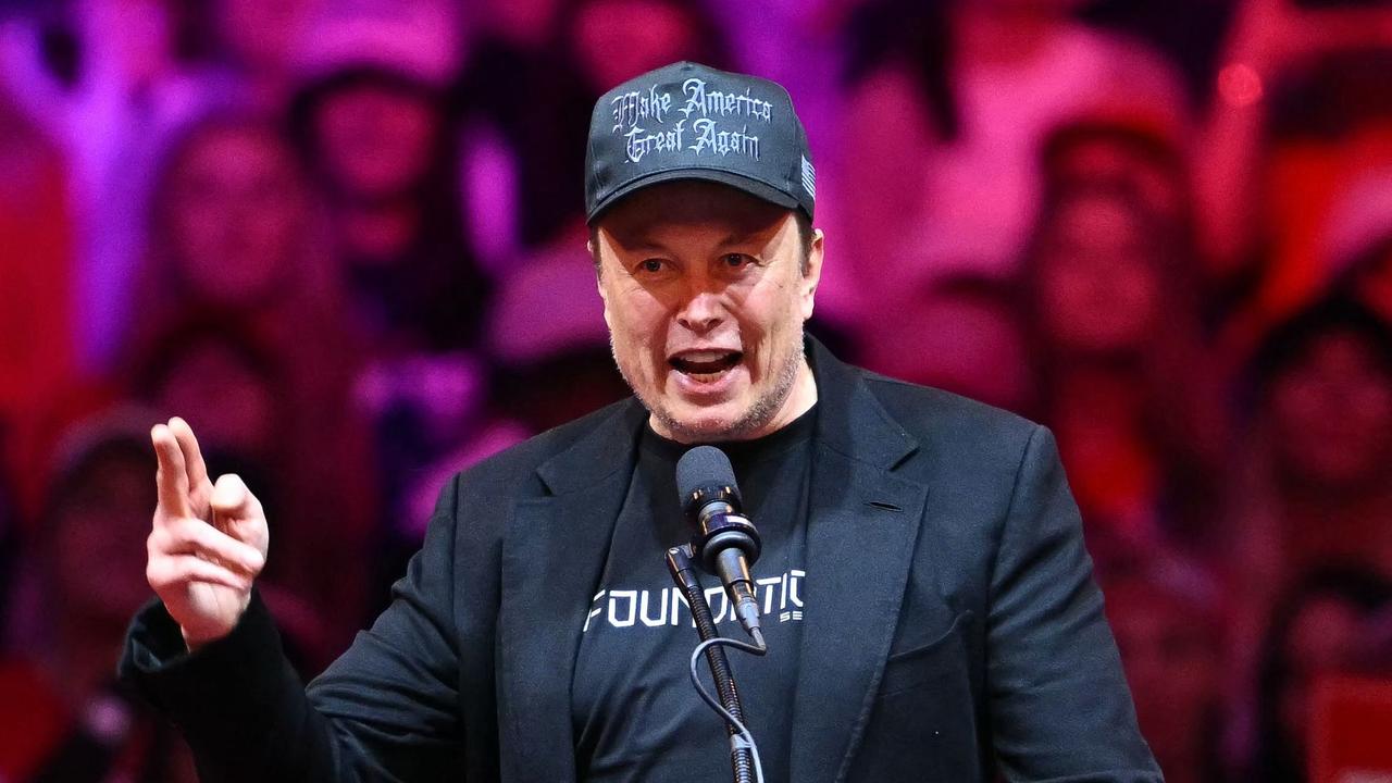 Tesla and SpaceX CEO Elon Musk speaks at a campaign rally for US President-elect Donald Trump at Madison Square Garden in New York on October 27. Picture: Angela Weiss/AFP