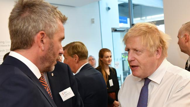 Boris Johnson meets local business leaders prior to chairing a cabinet meeting at the National Glass Centre at the University of Sunderland. Picture: Getty