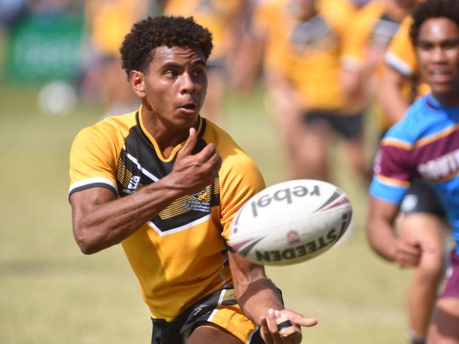 Queensland School Rugby League Championship Finals at Jack Manski Oval, Townsville. Grand final. Capricornia's Mutua Brown. Picture: Evan Morgan