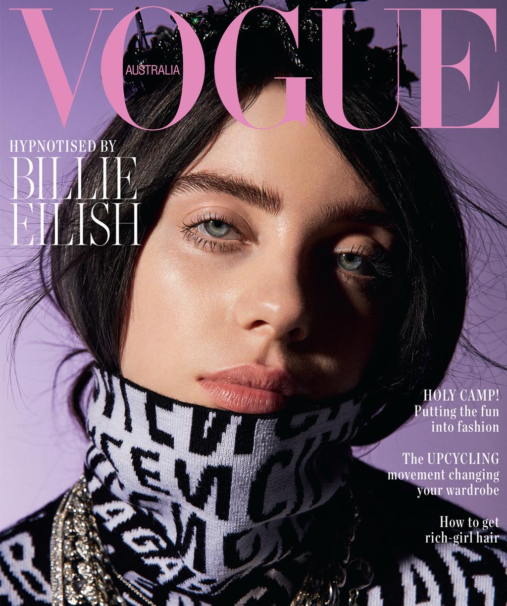 Billie Eilish on the cover of Vogue Australia, July 2019.