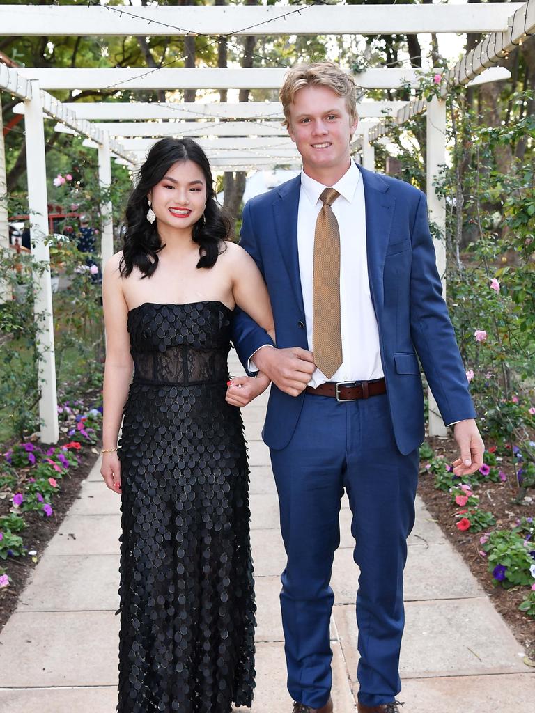 Lily Adamson and Riley Stark at Glennie School Formal. Picture: Patrick Woods.