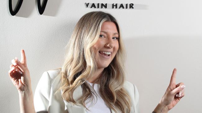 SA’s best hairdresser, Chelsea Murphy at Vain Hair at Glenelg. Picture: Dean Martin