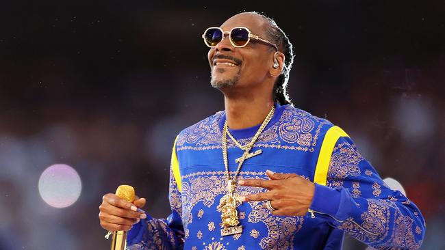 Snoop Dogg performs during the Pepsi Super Bowl LVI Halftime Show at SoFi Stadium on February 13, 2022 in Inglewood, California. Picture: Kevin C. Cox / Getty Images