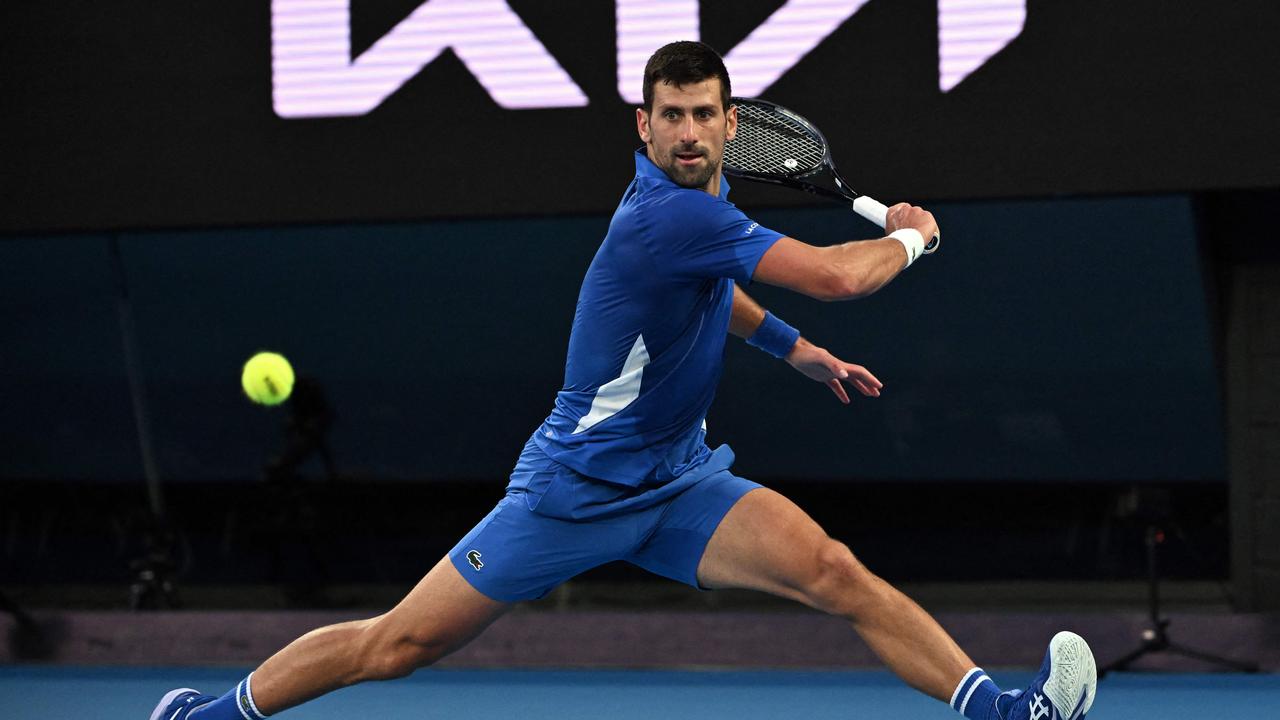 Djokovic did not appear to be troubled by his right wrist in his first-round clash but complained of pain during his loss to Alex de Minaur a fortnight ago. Picture: William West / AFP