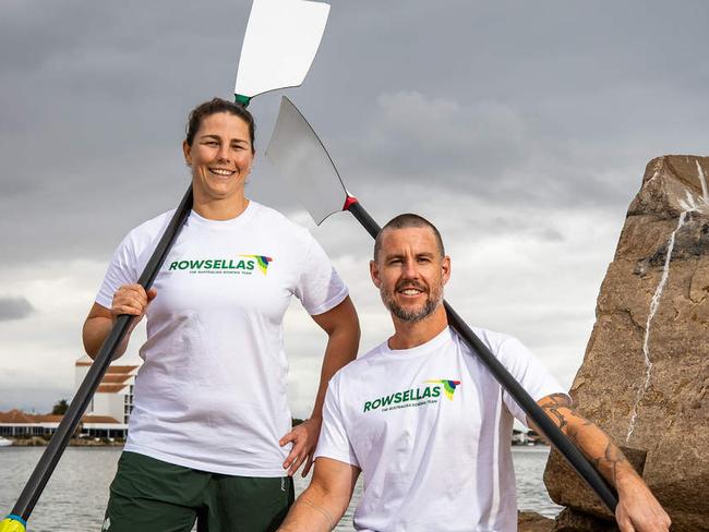 World paralympic rowing crew of the year, Jed Altschwager and Nikki Ayers, on July 8th, 2024, at West Lakes.Picture: Tom Huntley