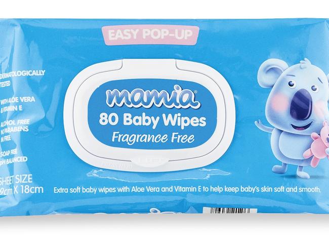 Winning products for ALDI People’s Picks Awards for Australian shoppers' favourite items. Baby: Mamia Fragrance Free Baby Wipes 80pk (Overall winner – 2nd Place)