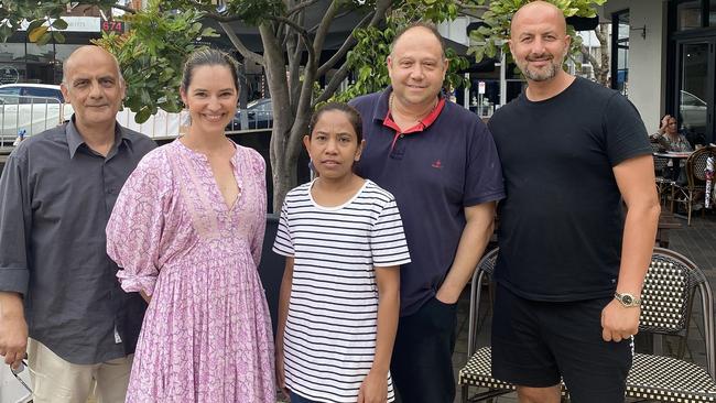 A photo of Mosman business owners impacted by the town centre upgrades.