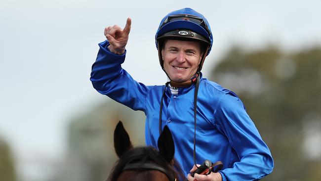 James McDonald returns to scale after riding Broadsiding to victory in the Golden Rose Picture: Jeremy Ng/Getty Images