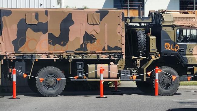 An ADF vehicle was found dumped and vandalised in a Mitchelton street.