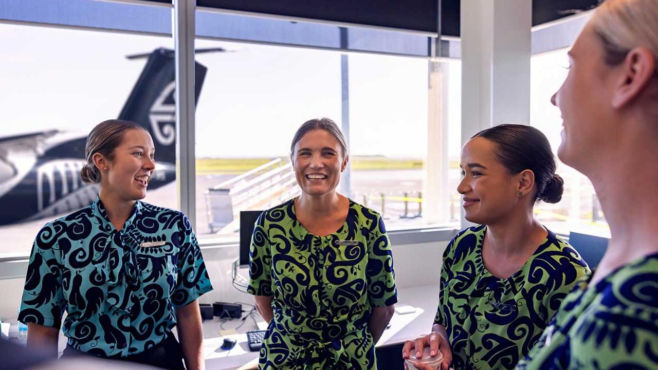 Ground staff in the uniform which will soon be updated after 12 years. Picture: Air New Zealand