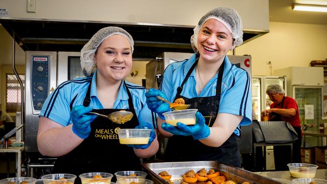 Meals on Wheels volunteers Shaylee Wood and Tameka Joseph. Picture: Mike Burton