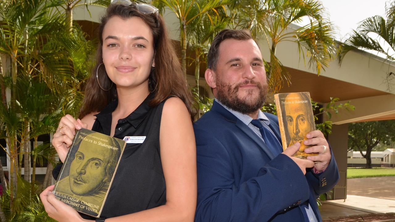 Columba Catholic College drama teacher Rosie Maguire and All Souls St Gabriels College head of English department Charlie Thomson are Sydney bound for Bell Shakespeare's Regional Teacher Mentorship. Picture: Marcel Baum.