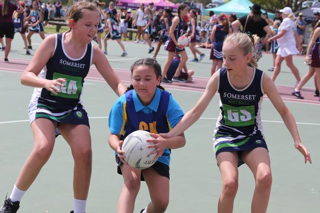 The Netball Qld Primary Schools Cup grand finals are being held at the Hinterland District Netball Association at Mudgeeraba. Picture: Mike Batterham.