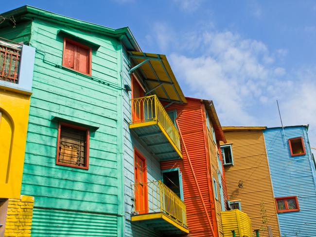 The famous colourful buildings of La Boca in Buenos Aires, overseas real estate generic