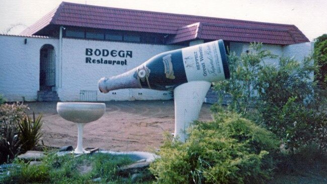 The former Bodega Restaurant in Ipswich had a rather inviting wine bottle water feature out the front.