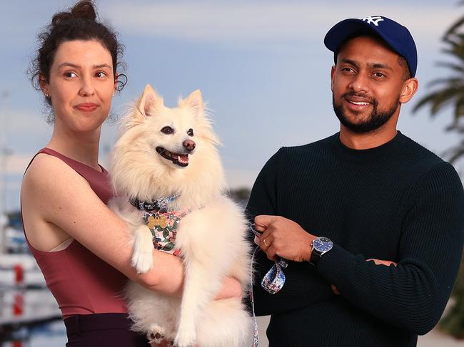 For Saturday Real estate section:BRISBANE TO HOPE ISLAND CASE STUDYGrace and Sanath Hettiarachchi (with dog Mollie) made the move from Moggill to Hope Island as working from home allows them the choice of a more relaxing lifestyle. Pics Adam Head