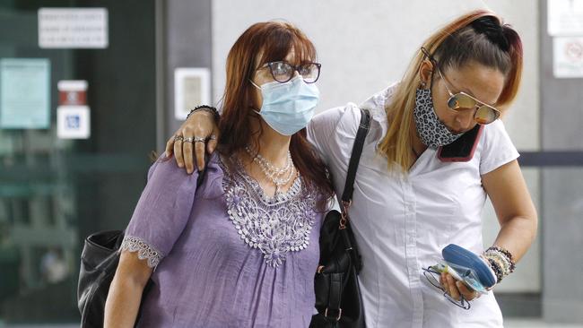 BRISBANE, AUSTRALIA - NewsWire Photos APRIL 13, 2021: Alison Russel, the mother of Kirra-Lea McLoughlin, left, at the inquest into Ms McloughlinÃ&#149;s death in the Brisbane Magistrates Court. Kirra-Lea Mcloughlin died in 2014 from traumatic brain injuries. No one had ever been charged over her death. Picture: NCA NewsWire/Tertius Pickard