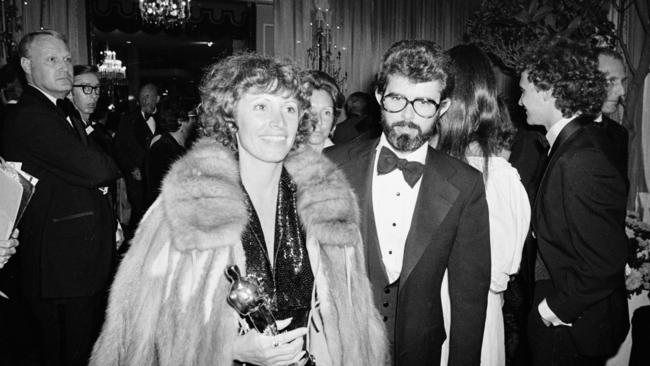 Marcia Griffin and George Lucas at a post-Oscars party in 1978. Picture: AP