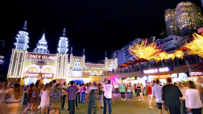 Night-time magic at the timeless fun park.