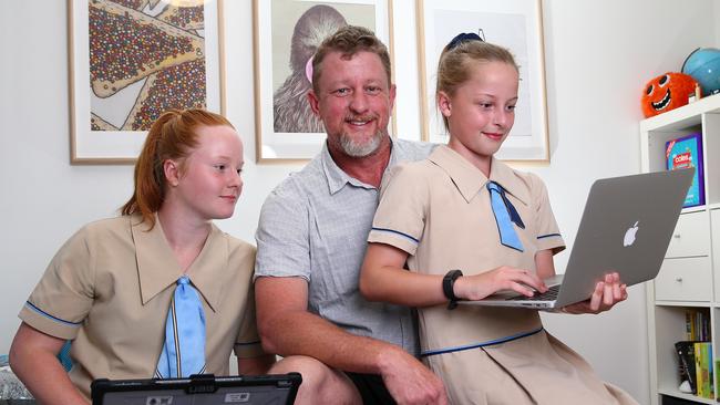 Brett Connell says getting the best possible education for daughters Matilda, and Anika, 10, is a priority, despite the rising costs. Picture: Adam Head