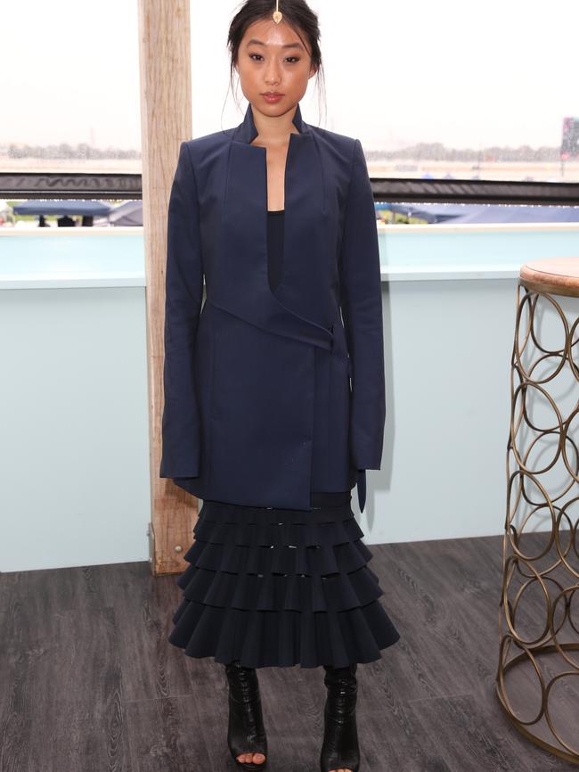 Margaret Zhang pictured at the Swisse Marquee at Derby Day at the 2015 Melbourne Cup Carnival held at Flemington Racecourse in Melbourne.