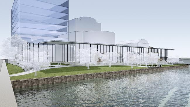 Last year Parramatta Council engaged designers to come up with an artist’s impression of what a redeveloped Riverside Theatre would look like. Picture: Supplied.