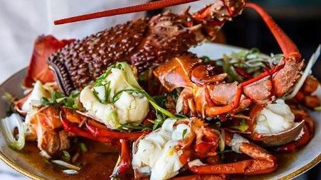 Steamed lobster with white soy, ginger and shallots at Queen Chow. Picture: Instagram