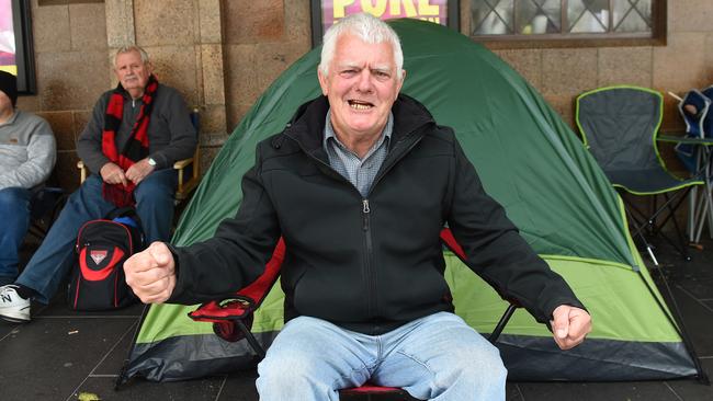 Peter Walkey lining up for his AFL Grand Final tickets. Picture: Josie Hayden