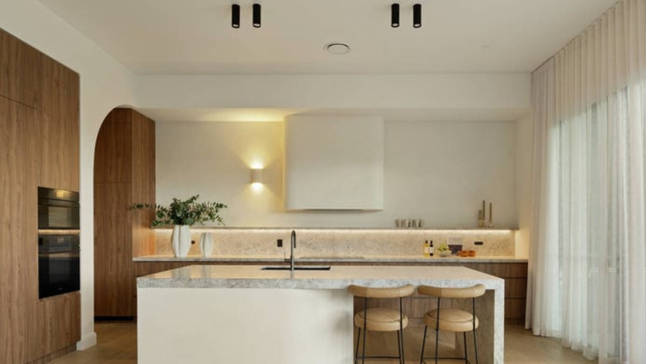 The architecturally designed home has five bedrooms and three bathrooms