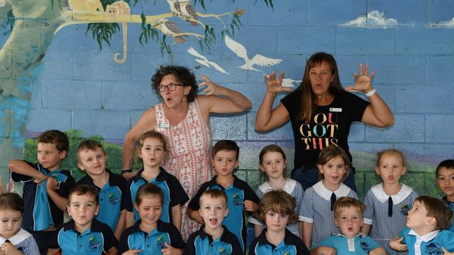 MY FIRST YEAR: Funny faces. Mountain Creek State School PrepS. Picture: Patrick Woods.