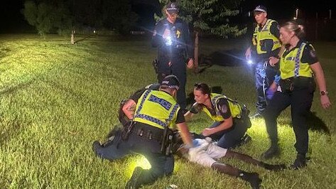 NT Police apprehended an alleged bag snatcher at Kitchener Dr on New Year's Eve. Picture: Supplied