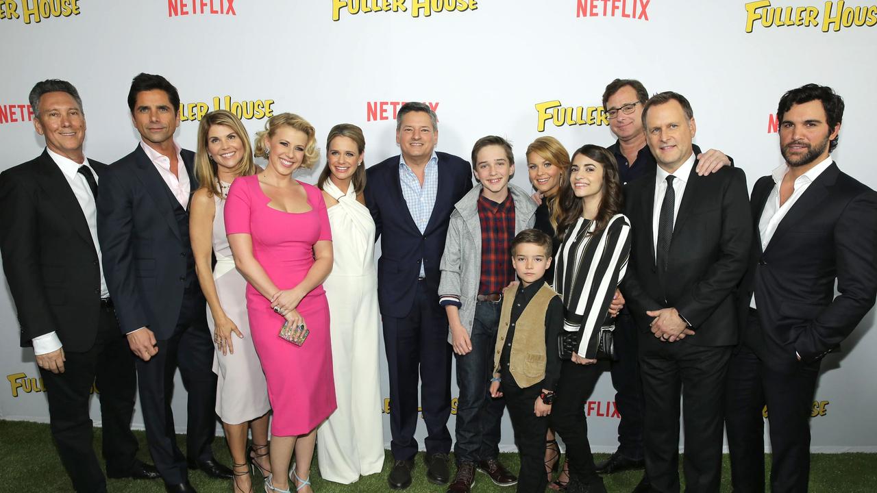 Jeff Franklin, John Stamos, Lori Loughlin, Jodie Sweetin, Andrea Barber, Ted Sarandos, Michael Campion, Candace Cameron Bure, Elias Harger, Soni Bringas, Bob Saget, Dave Coulier and Juan Pablo Di Pace.