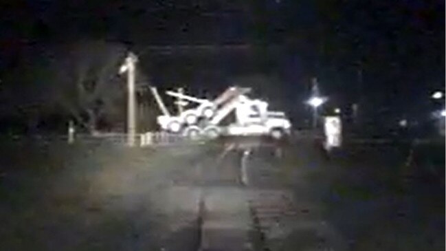 Near misses on Tasmanian railroads in 2022-23 in footage captured by TasRail cameras. Picture: Supplied