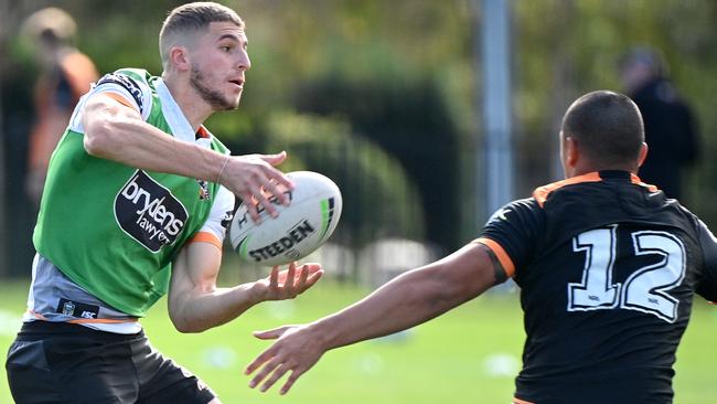 Adam Doueihi is set to start at fullback for the Tigers when the NRL resumes next week. Picture: AAP