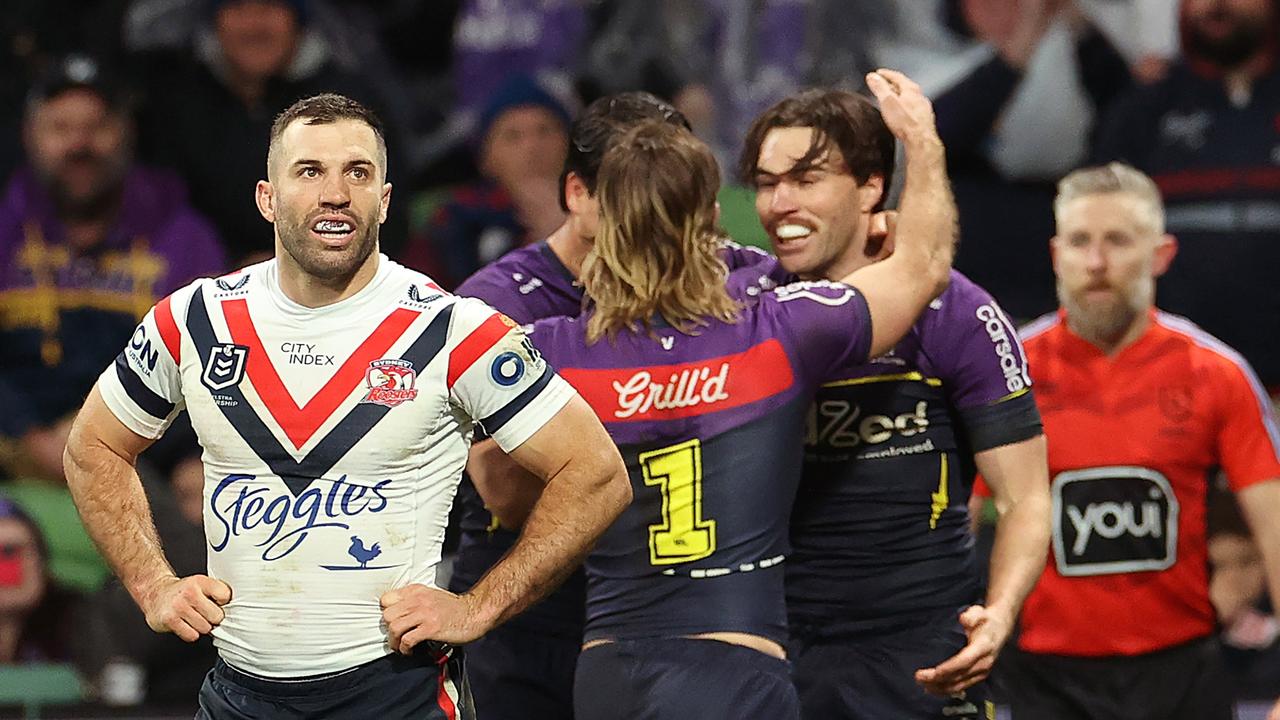 The Roosters have an awful record against the other top teams this season, but skipper James Tedesco is confident they can turn things around in the finals. Picture: Kelly Defina/Getty Images