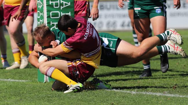 Jacob Gardiner opens the scoring for St Marys. Picture: Steve Montgomery